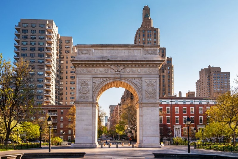Washington Square park arch in New York City, USA