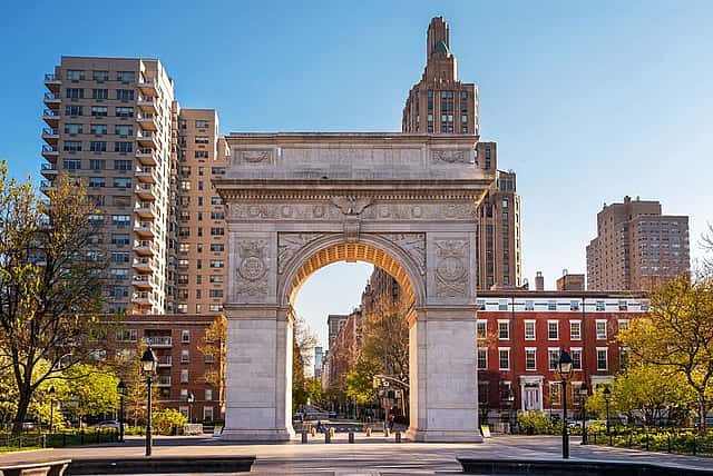 Washington Square park arch in New York City, USA