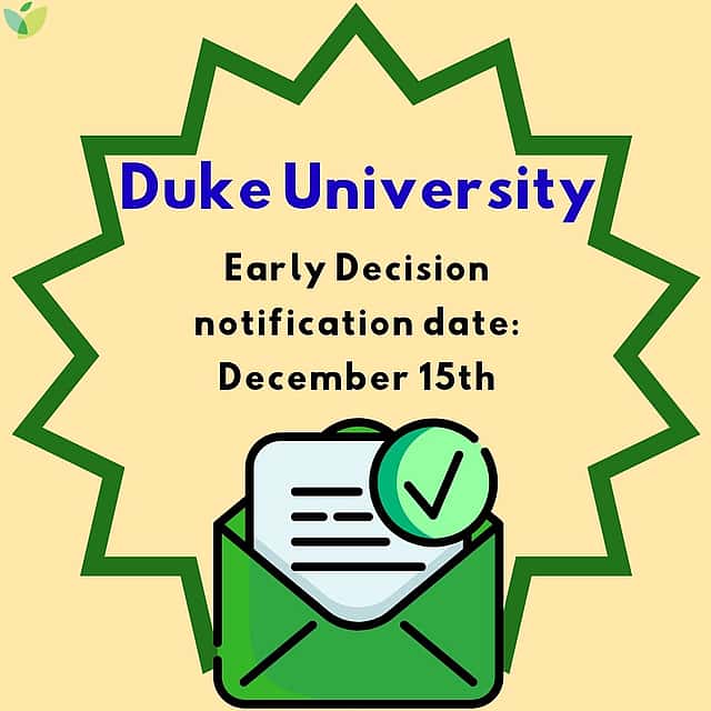 Duke university early decision notification date