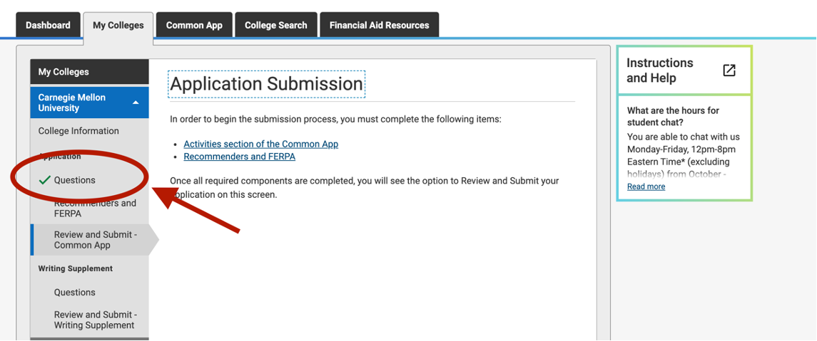 how to submit college essay on common app