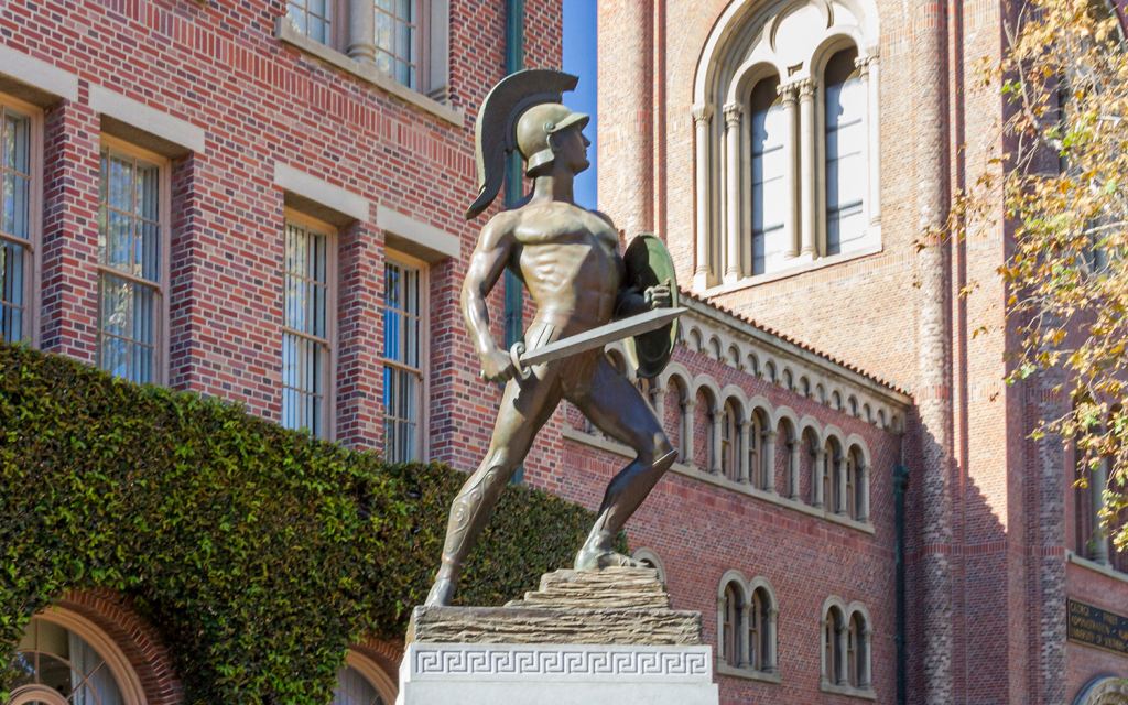 Tommy Trojan statue on the campus of the University of Southern California