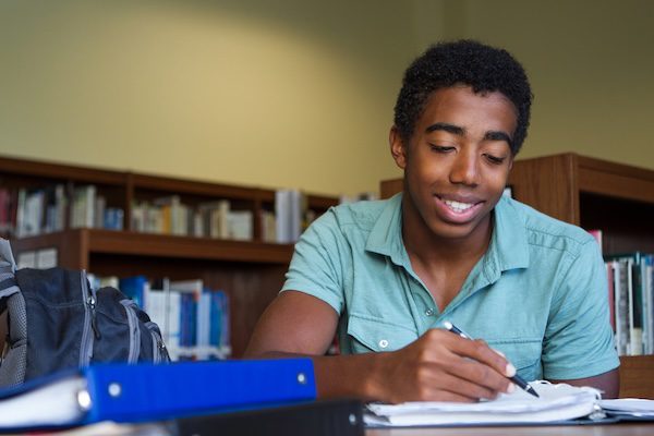 student studying for SAT or ACT