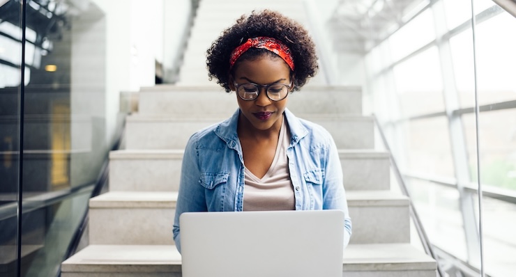 Student on laptop