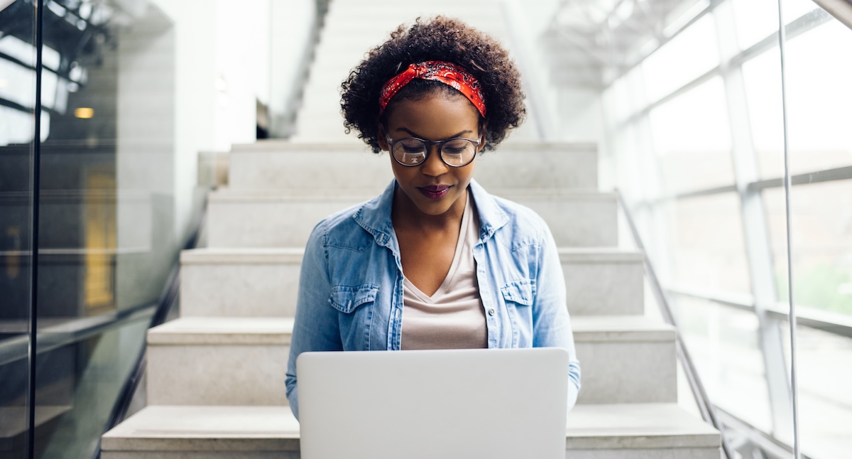 Student on laptop