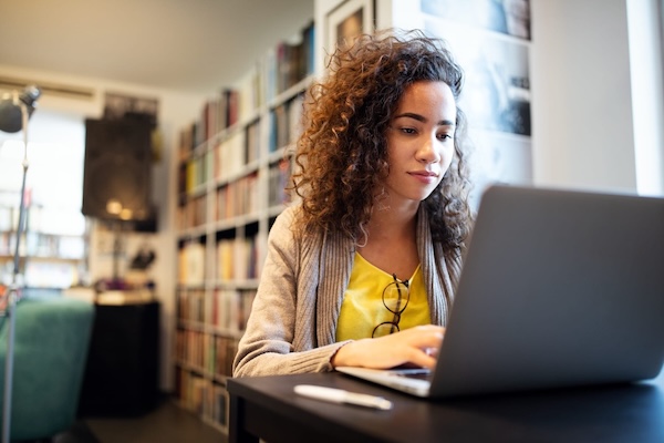 student studying for standardized test