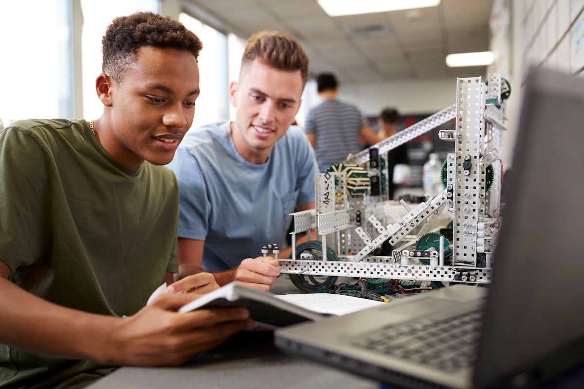 College Students with Engineering Project