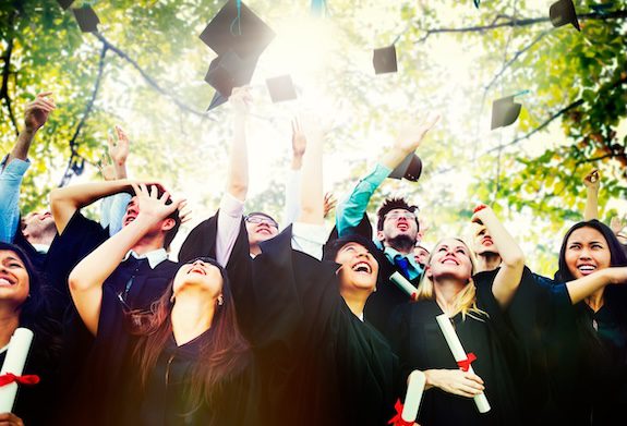 Diversity Students Graduation Success Celebration Concept