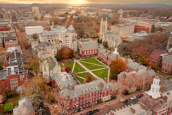 aerial view of Yale University