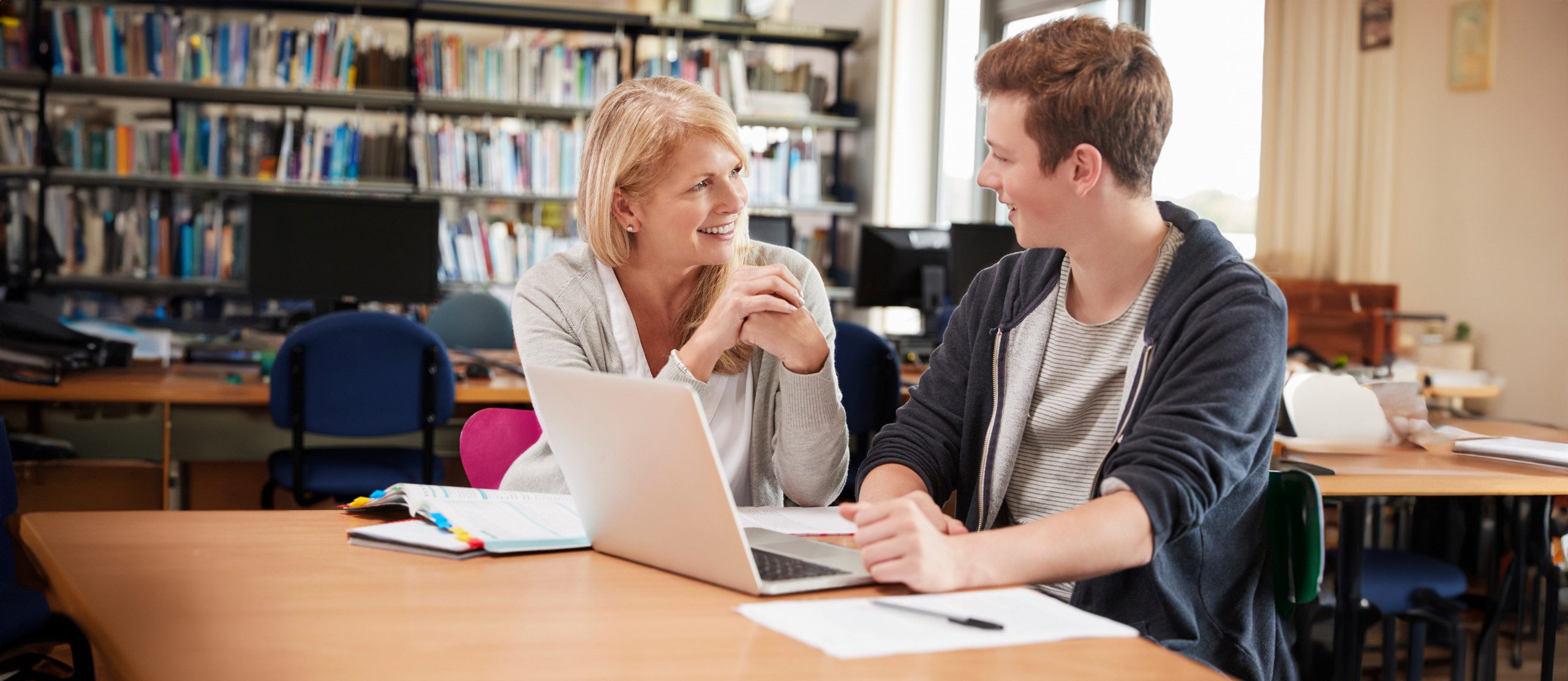 Student networking building connections in high school