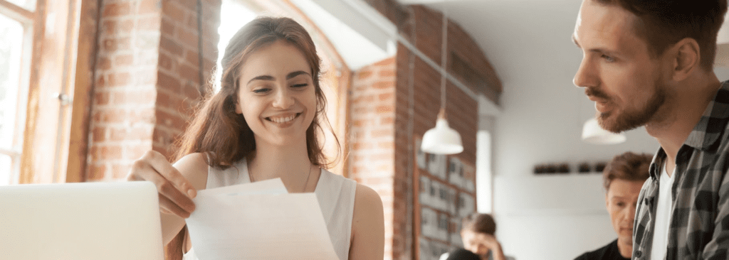 student reviews GPA with teacher