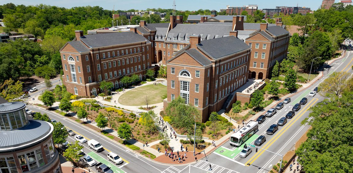 Aerial shot of University of Georgia UGA campus