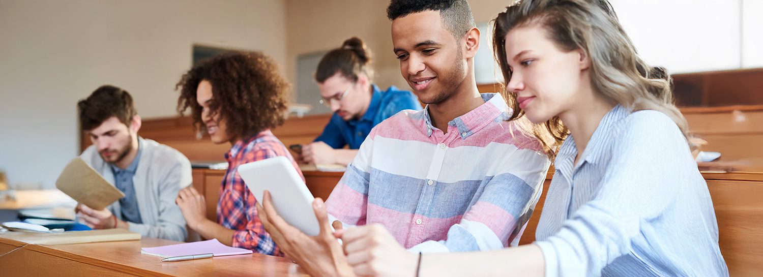 High school students reviewing class ranks