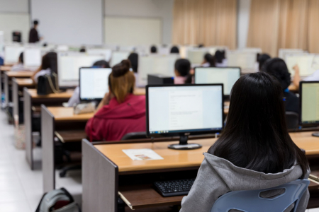 students taking standardized tests